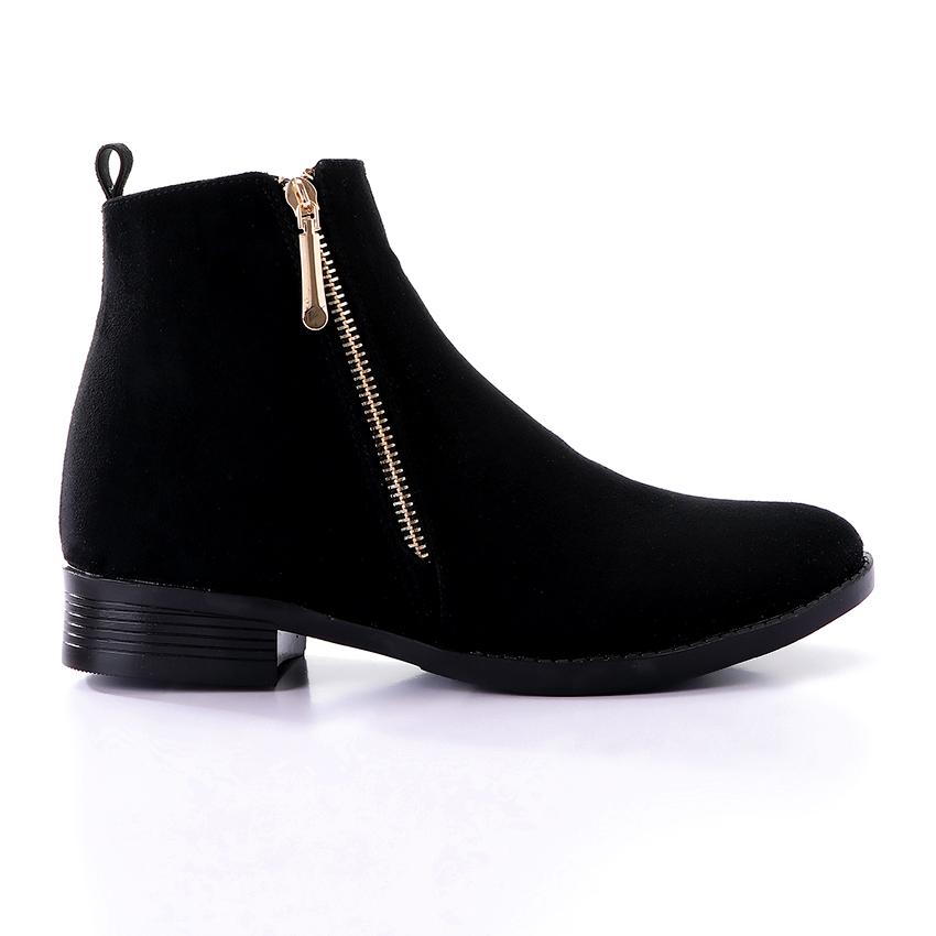 Suede Ankle Boots - Black