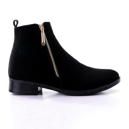 Suede Ankle Boots - Black