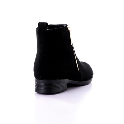 Suede Ankle Boots - Black