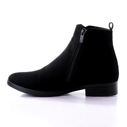Suede Ankle Boots - Black
