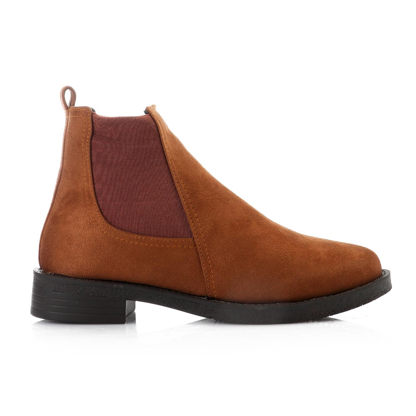 Faux Leather Ankle Boot - Camel