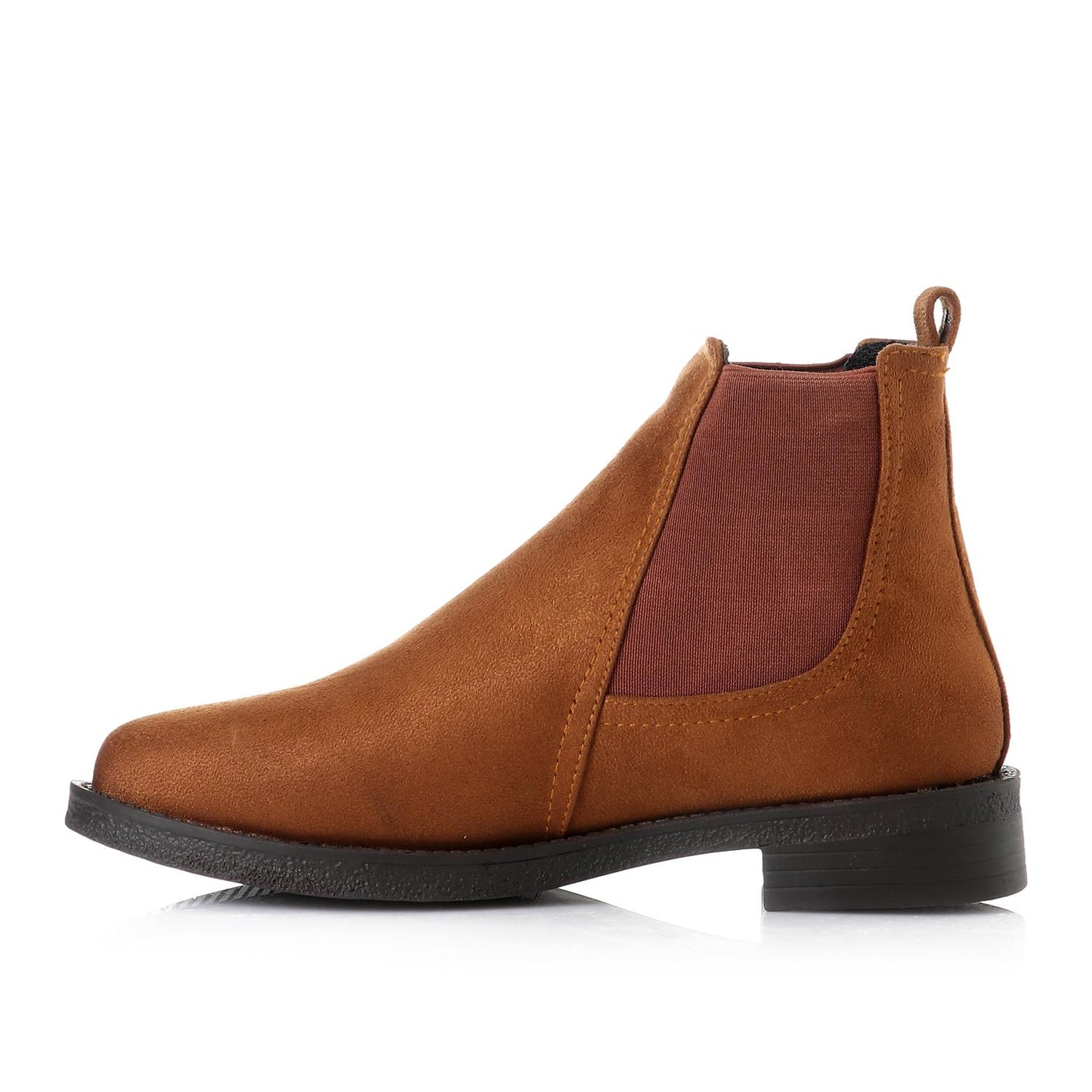 Faux Leather Ankle Boot - Camel