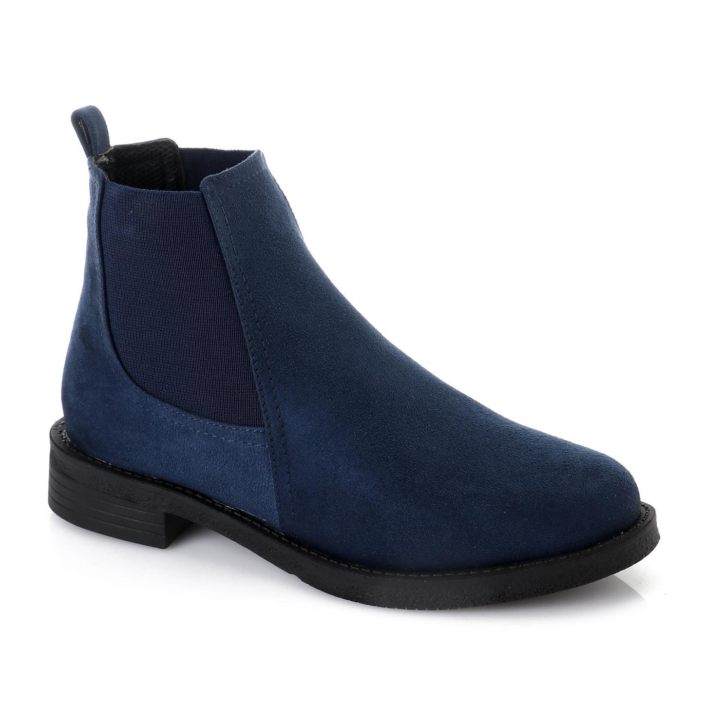 Faux Leather Ankle Boot - Navy