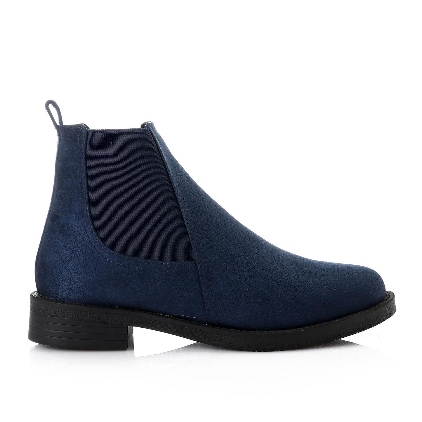 Faux Leather Ankle Boot - Navy