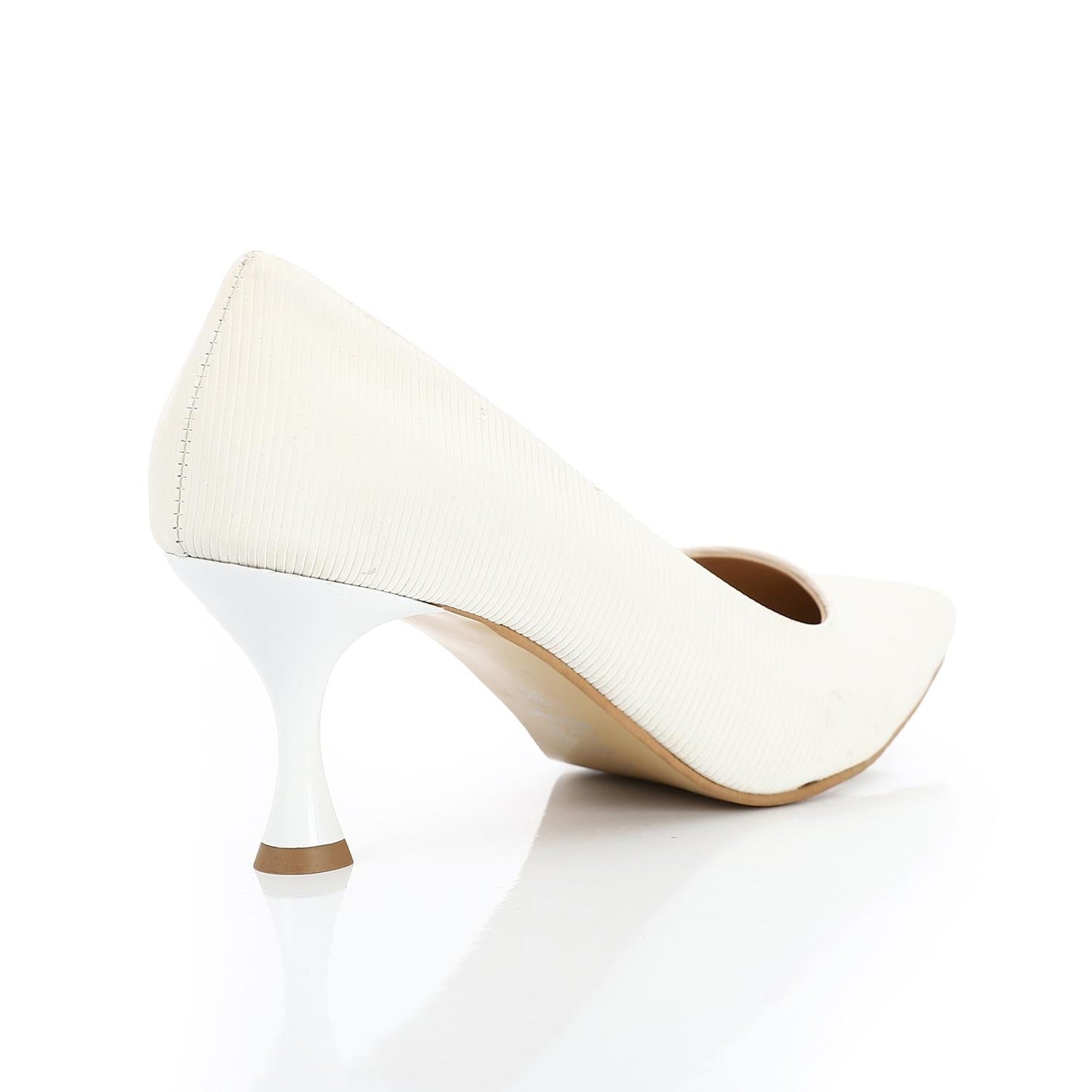 Leather Kitten Heel Shoes - White