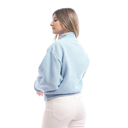 Wool Oversized Sweater Pullover Top - Light Blue