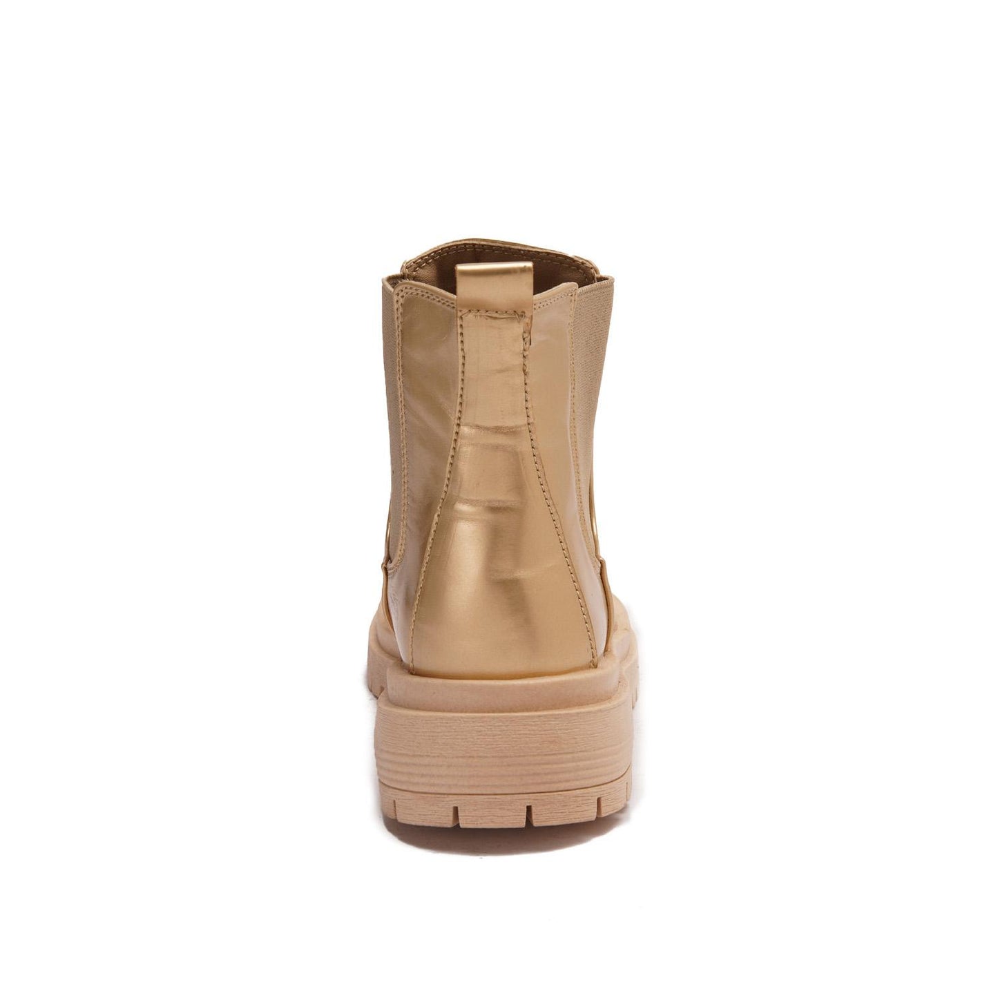 Faux Leather Ankle Boot - Gold