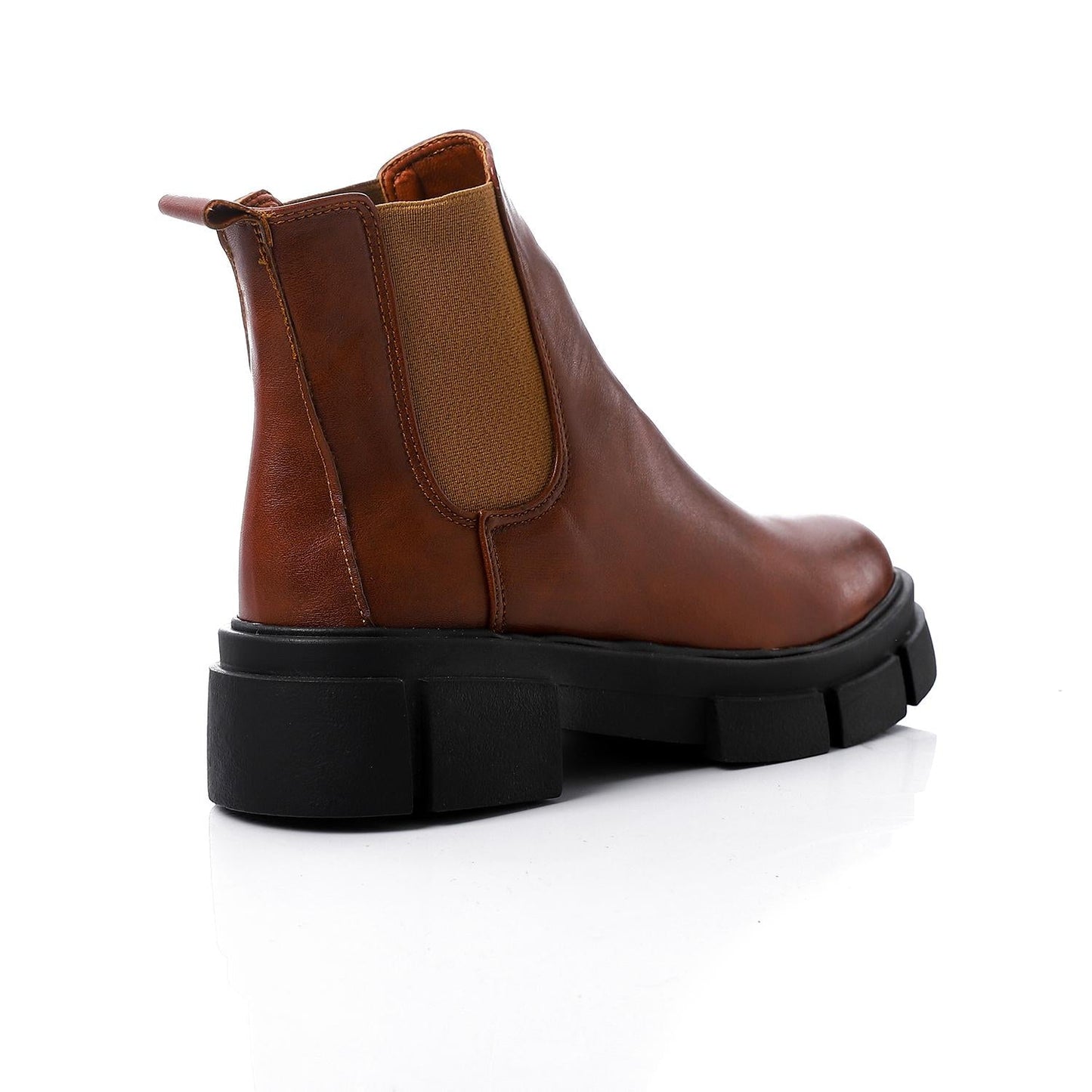 Faux Leather Ankle Boot - Tan