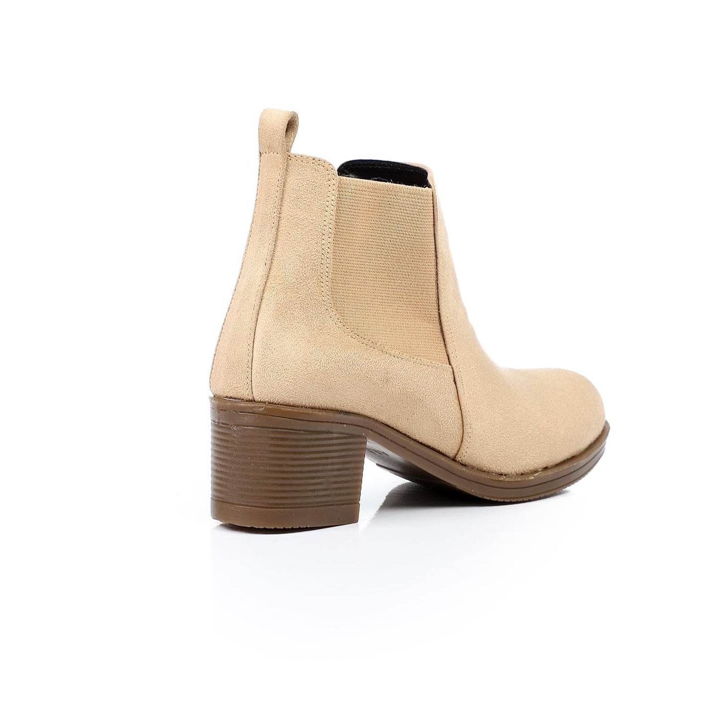 Leather Ankle Boot -  Beige