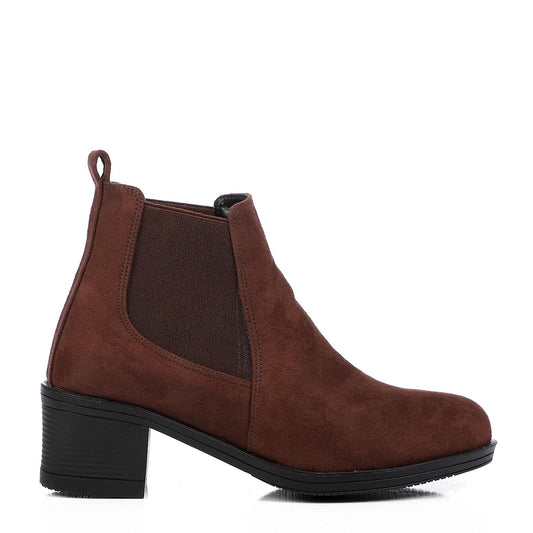 Leather Ankle Boot - Brown
