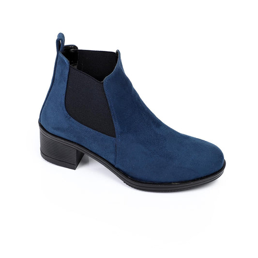 Leather Ankle Boot -  Blue