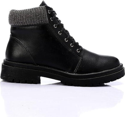 Leather Ankle Boot Warmers Trims - Black