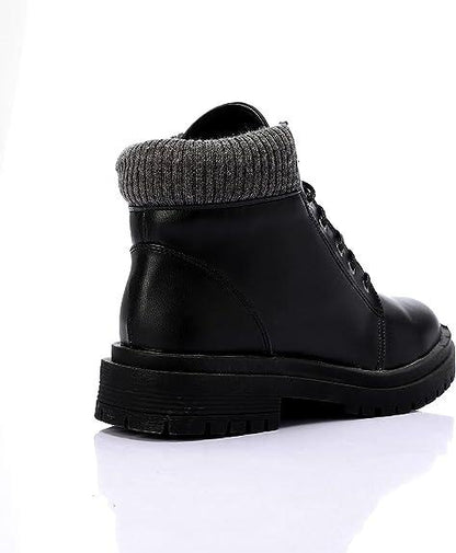 Leather Ankle Boot Warmers Trims - Black