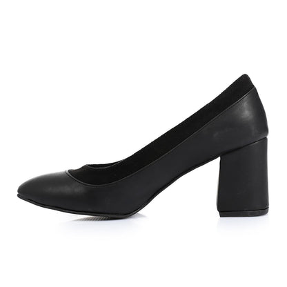 Faux Leather Pumps Wedding High Heels Shoes - Black
