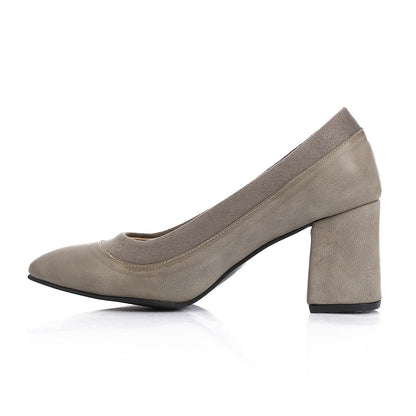 Faux Leather Pumps Wedding High Heels Shoes - Grey