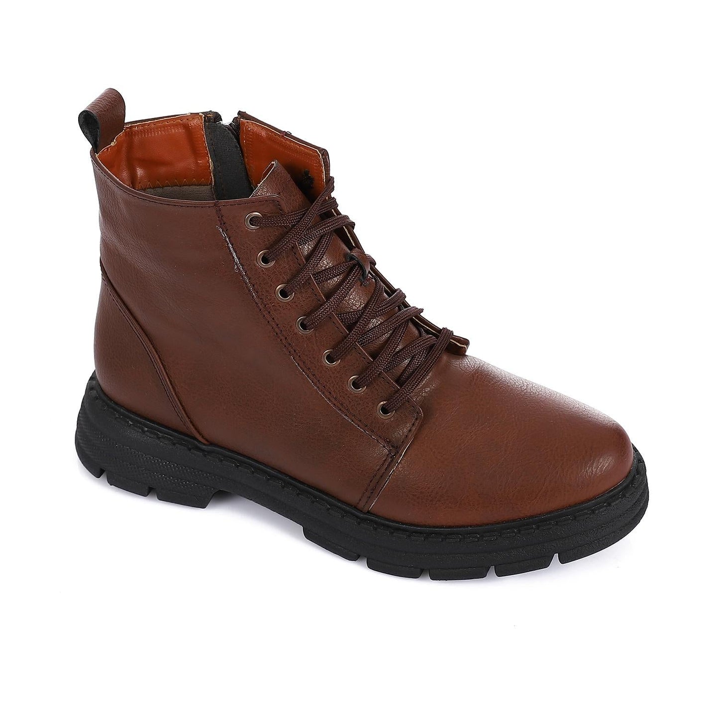 Leather Ankle Boot - Brown