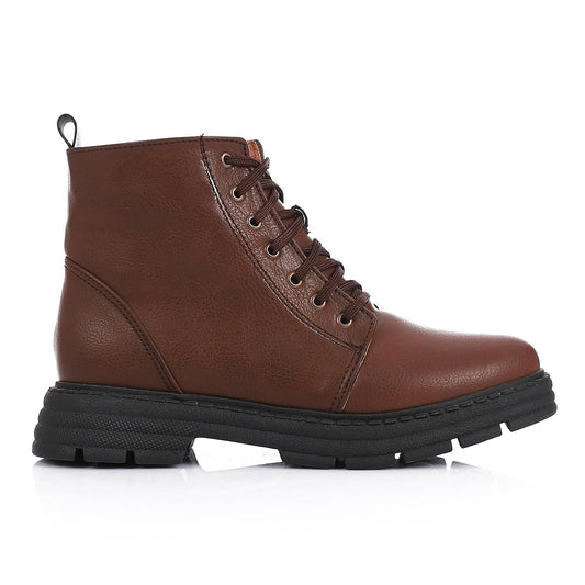 Leather Ankle Boot - Brown