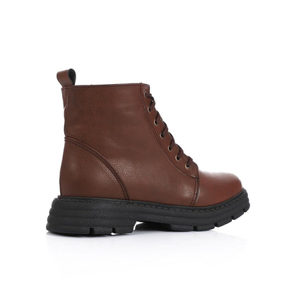 Leather Ankle Boot - Brown