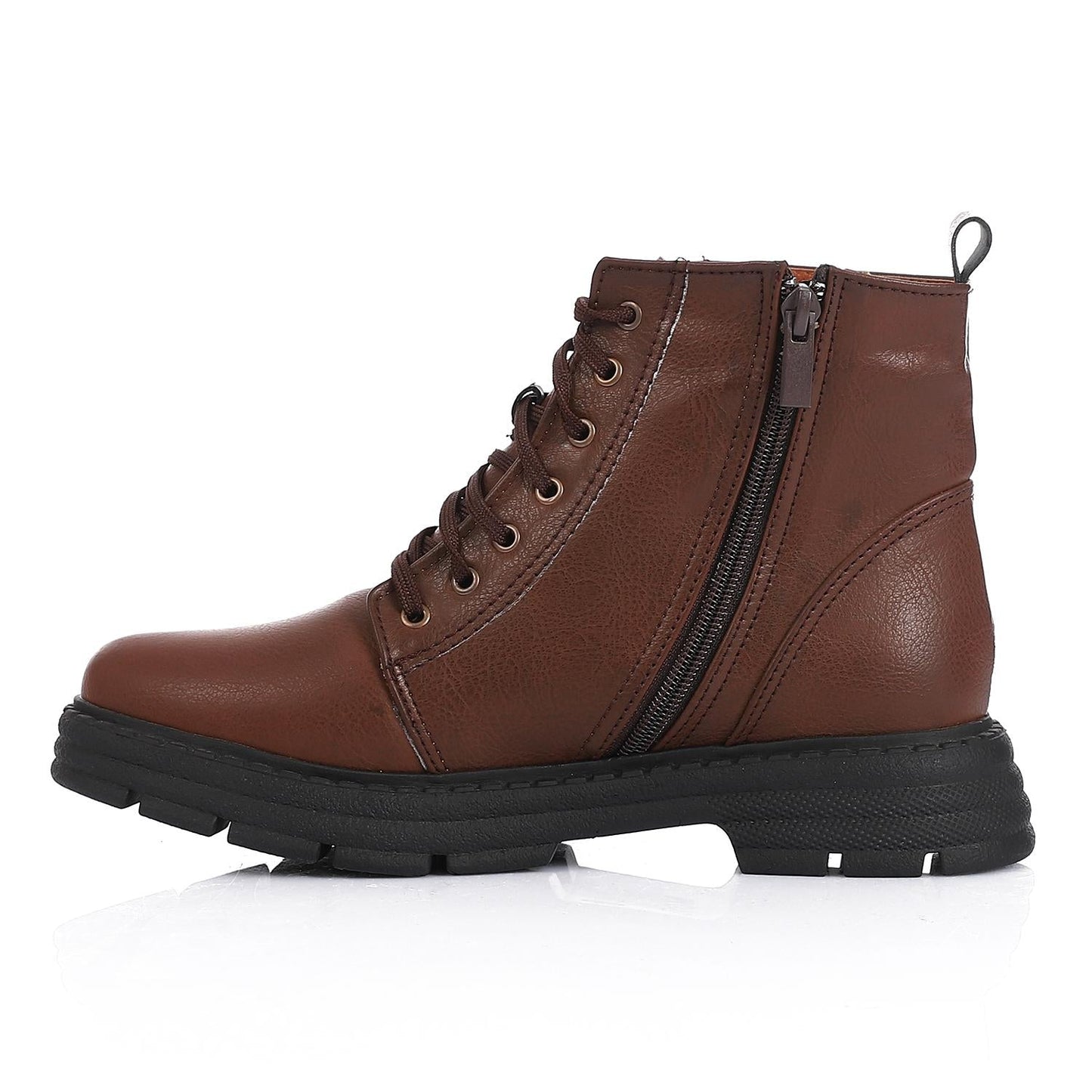 Leather Ankle Boot - Brown
