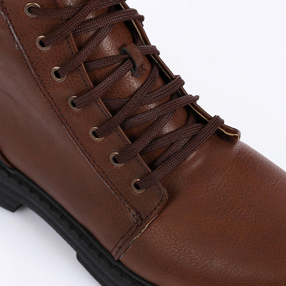 Leather Ankle Boot - Brown
