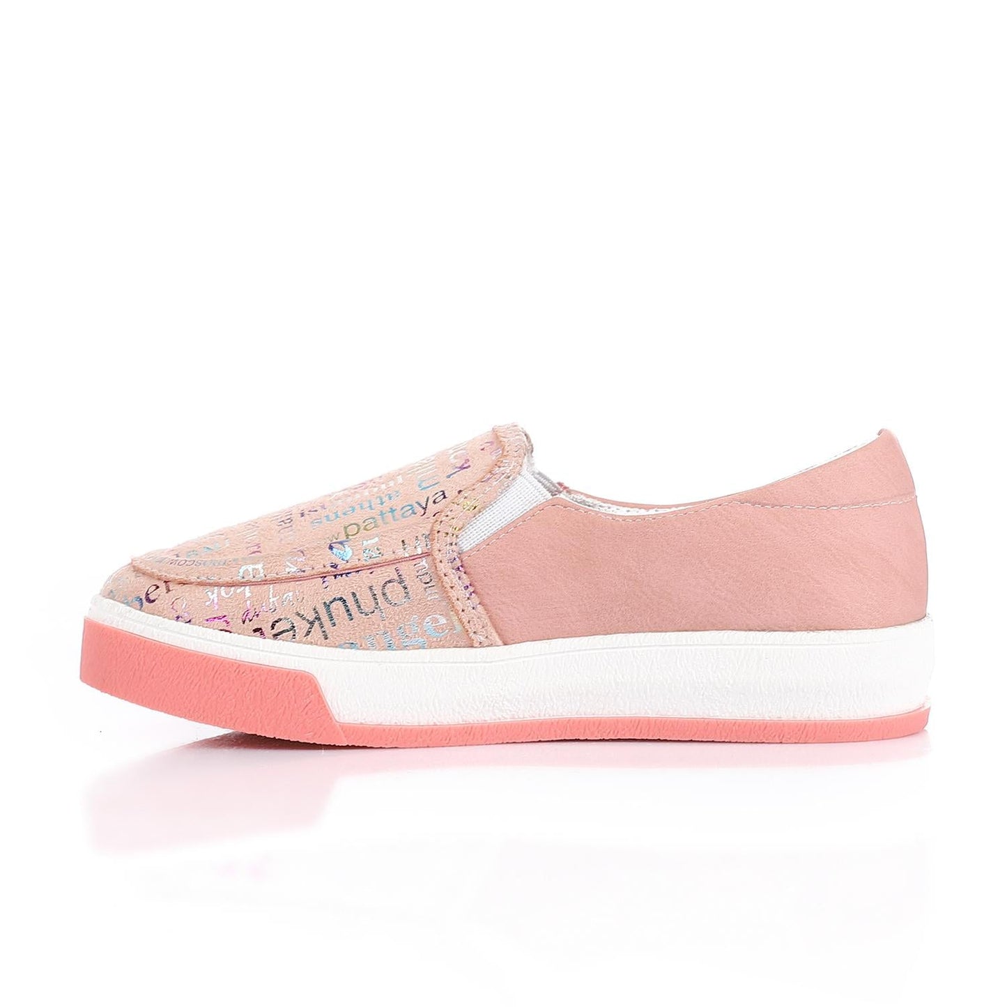 Leather Printed Slip-On Sneakers – Pink