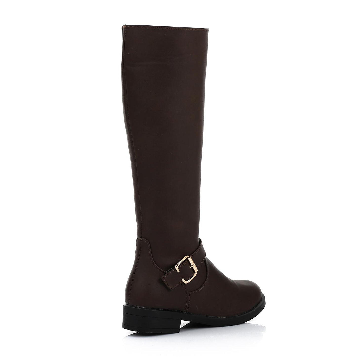 Leather Mid-Calf Boot - Brown