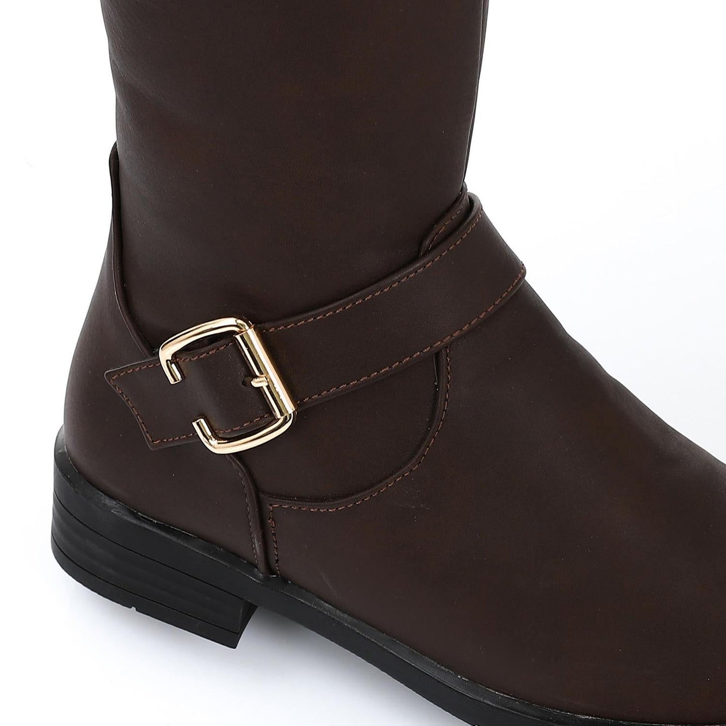 Leather Mid-Calf Boot - Brown