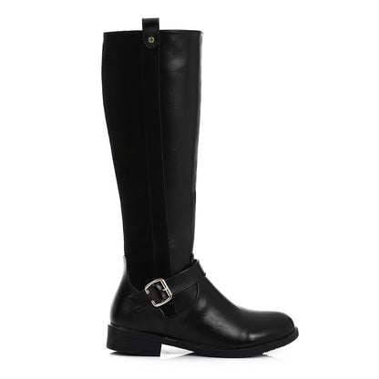 Leather Tall knee Boot - Black