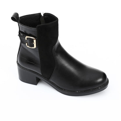 Leather Ankle Boot - Black