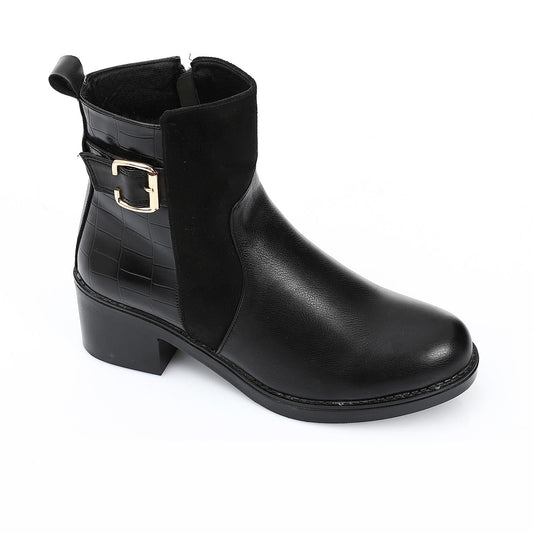 Leather Ankle Boot - Black
