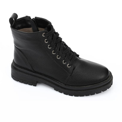 Leather Ankle Boot - Black