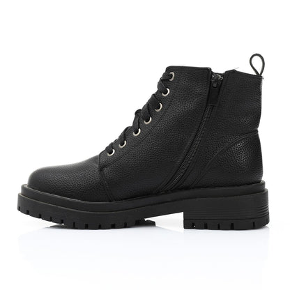 Leather Ankle Boot - Black