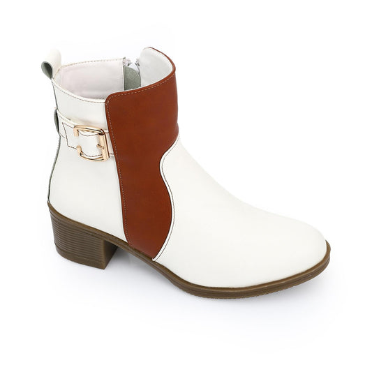 Suede Ankle Boots - White