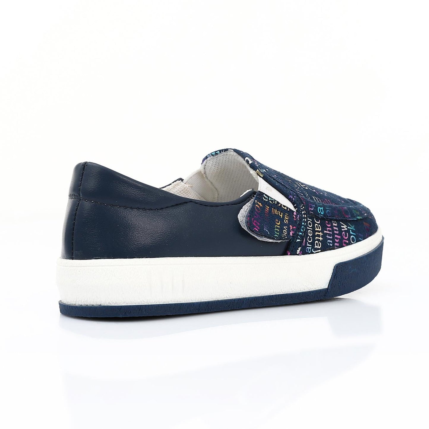 Leather Printed Slip-On Sneakers – Navy