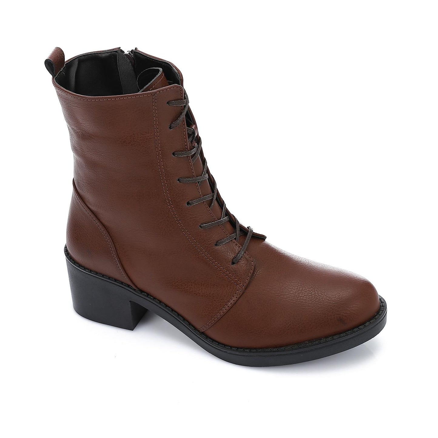 Leather Ankle Boot - Brown