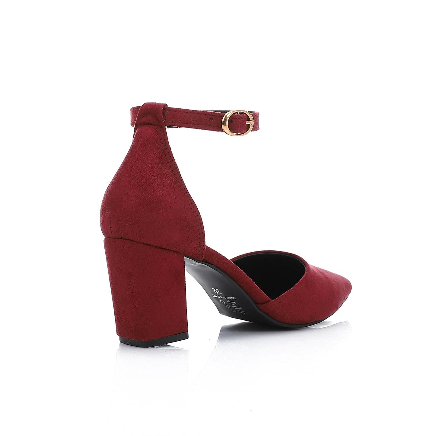 Suede Fashionable Shoes Heels - Burgundy