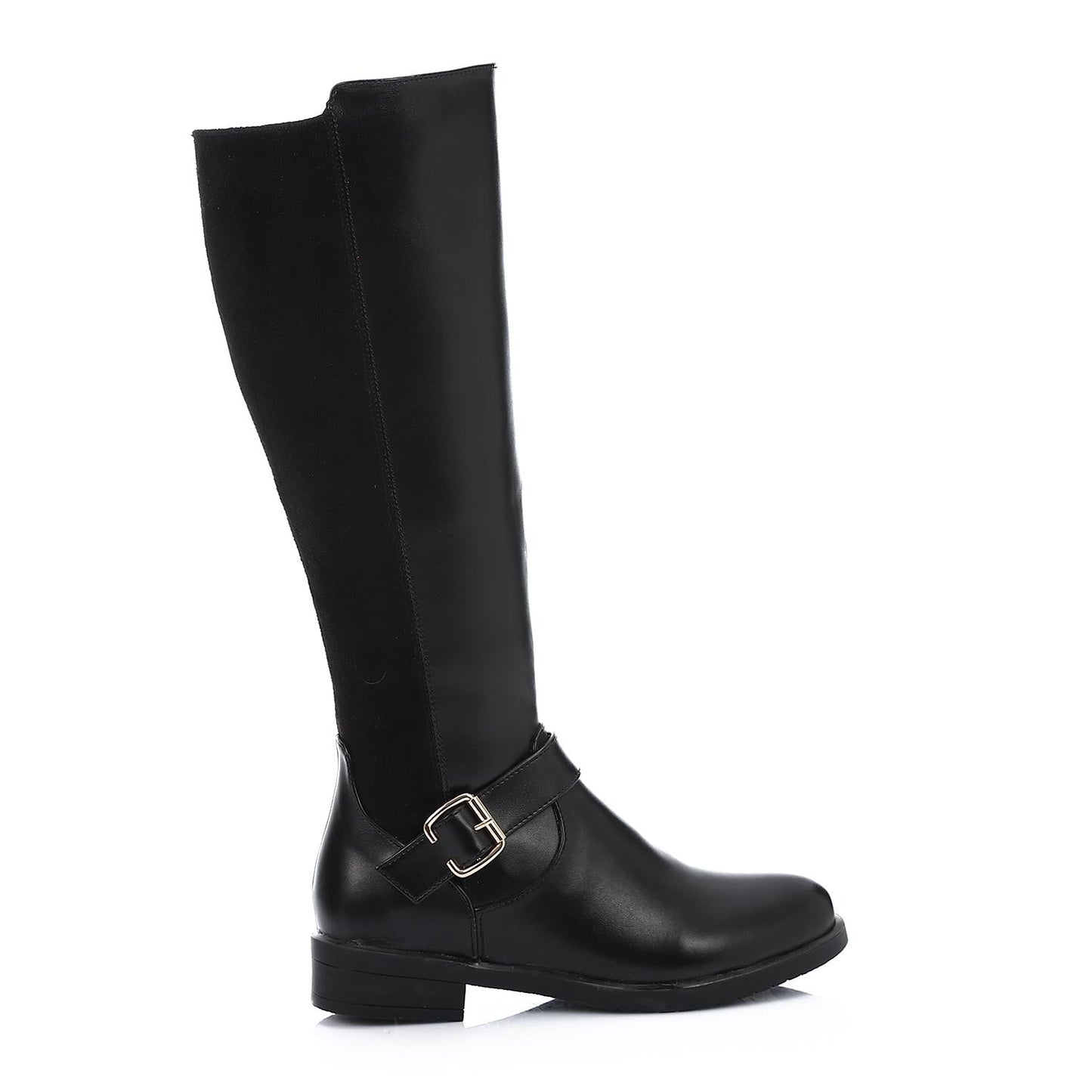 Faux Leather Boot - Black