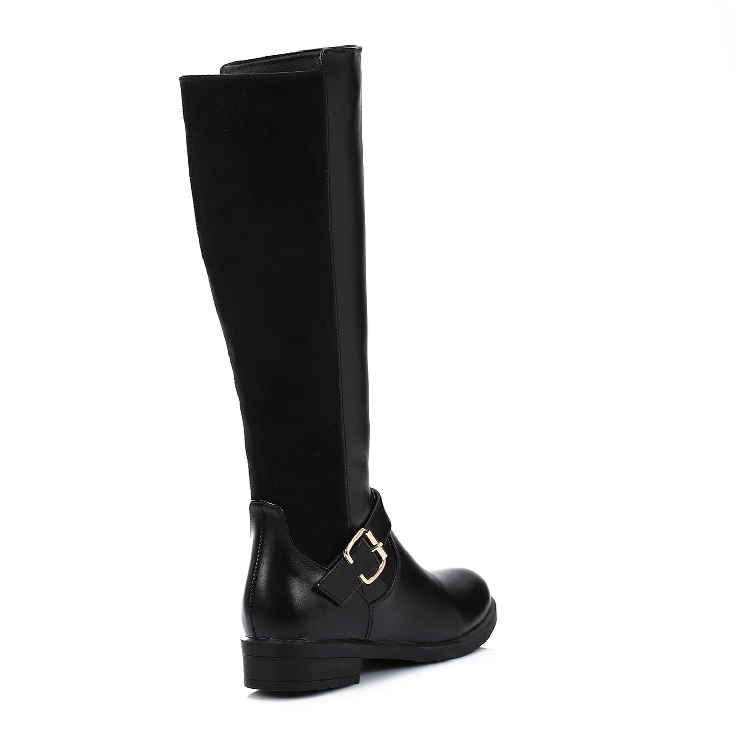 Faux Leather Boot - Black