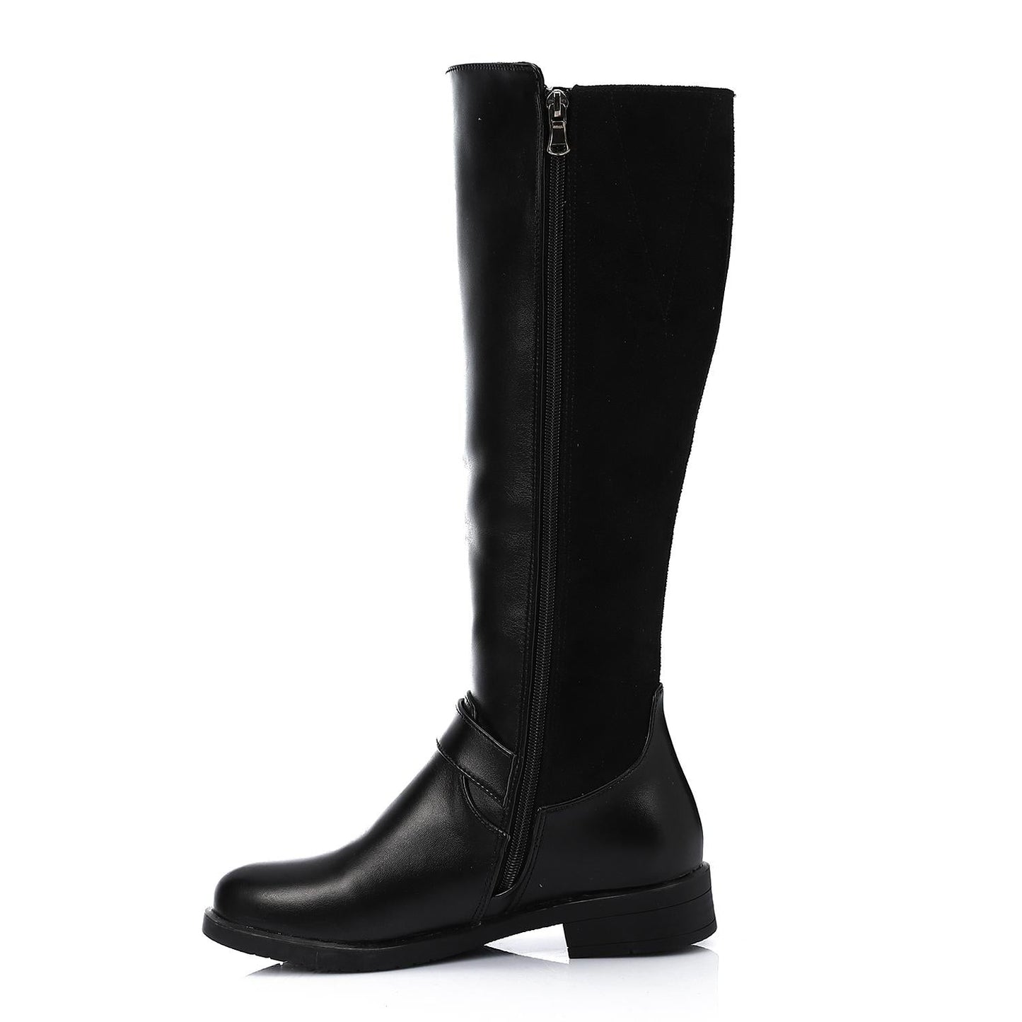 Faux Leather Boot - Black