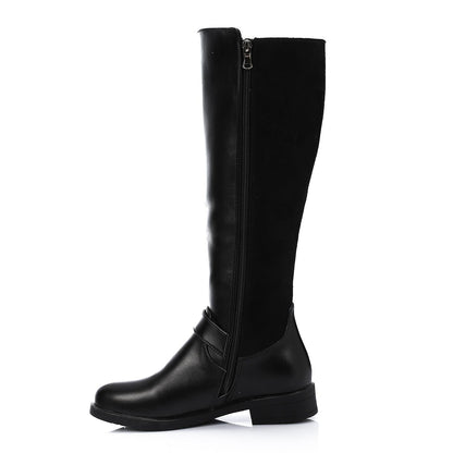 Faux Leather Boot - Black
