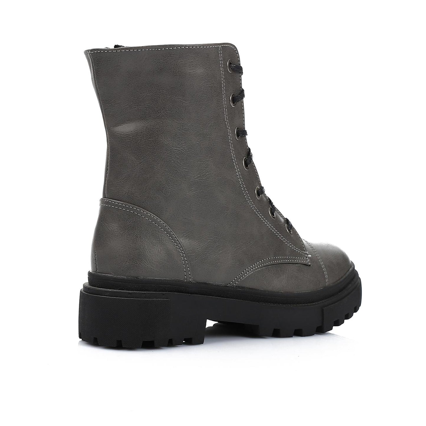 Patent Leather Solid Chelsea Boots - Grey