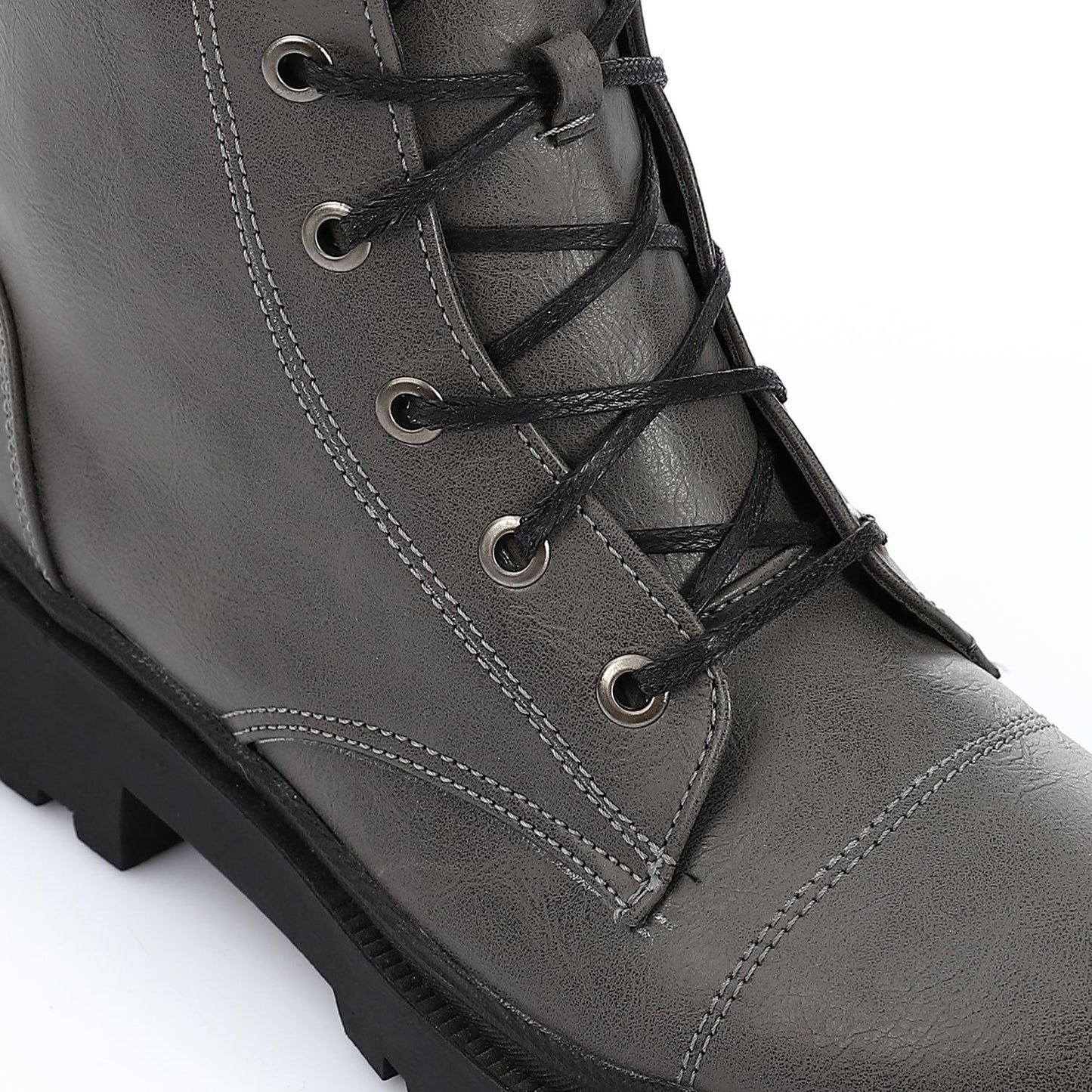 Patent Leather Solid Chelsea Boots - Grey