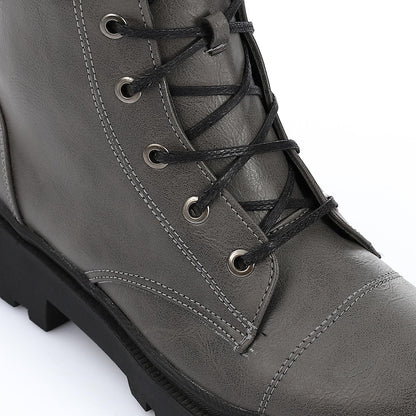 Patent Leather Solid Chelsea Boots - Grey