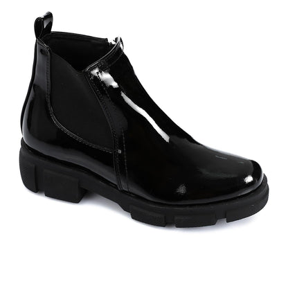 Patent Leather Chelsea Boot - Black