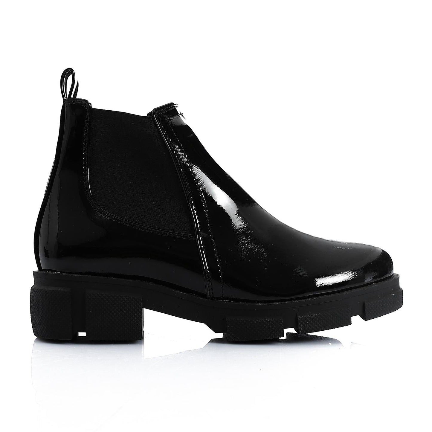 Patent Leather Chelsea Boot - Black