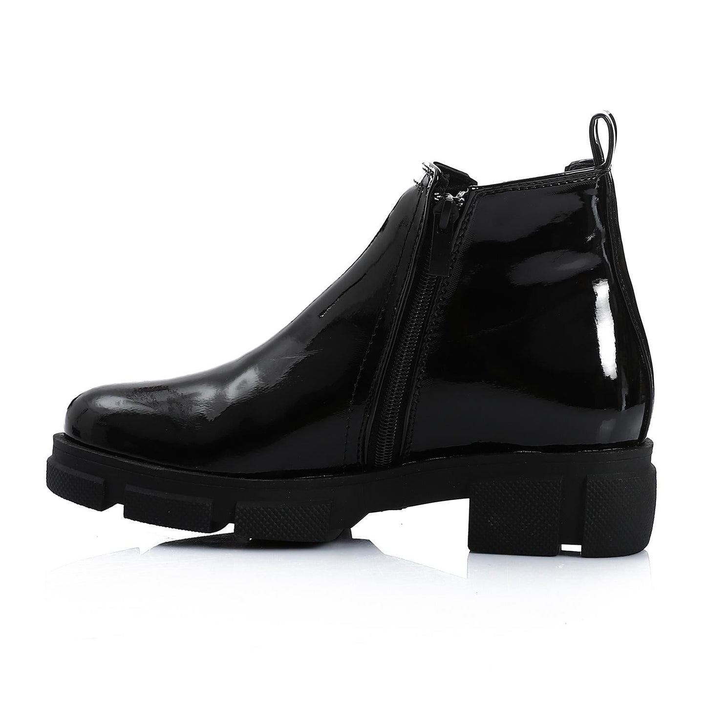 Patent Leather Chelsea Boot - Black