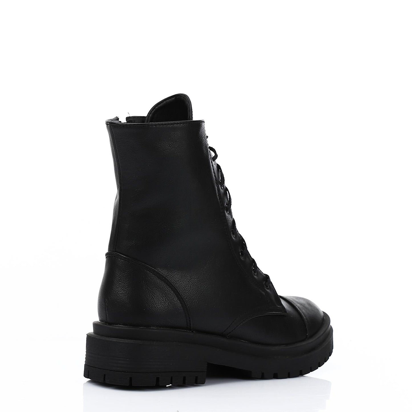 Leather Combat Boots - Black