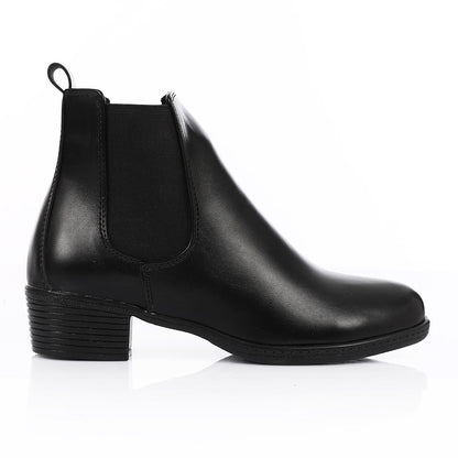 Leather Solid Chelsea Boots - Black
