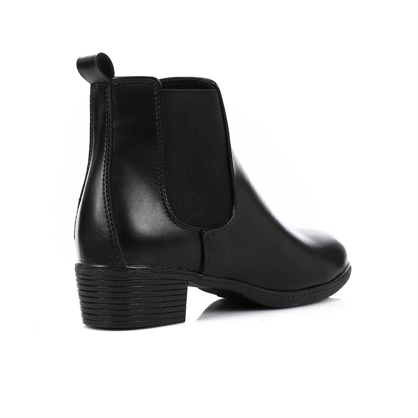 Leather Solid Chelsea Boots - Black
