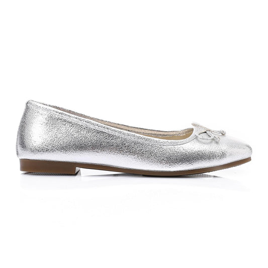 Leather Classic Ballerinas - Silver